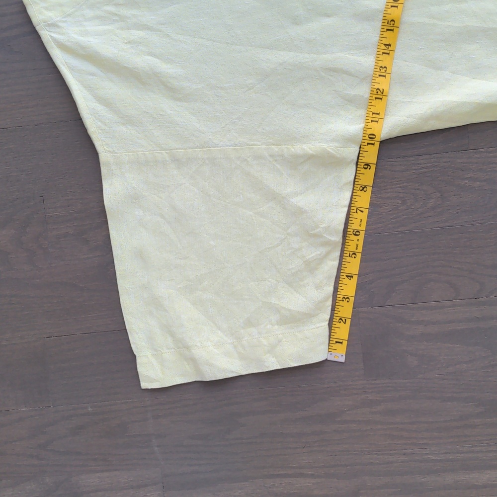 J. JILL PURE JILL | 100% Linen Top Short Sleeves Crew Neck, Yellow, Womens L - Picture 11 of 11